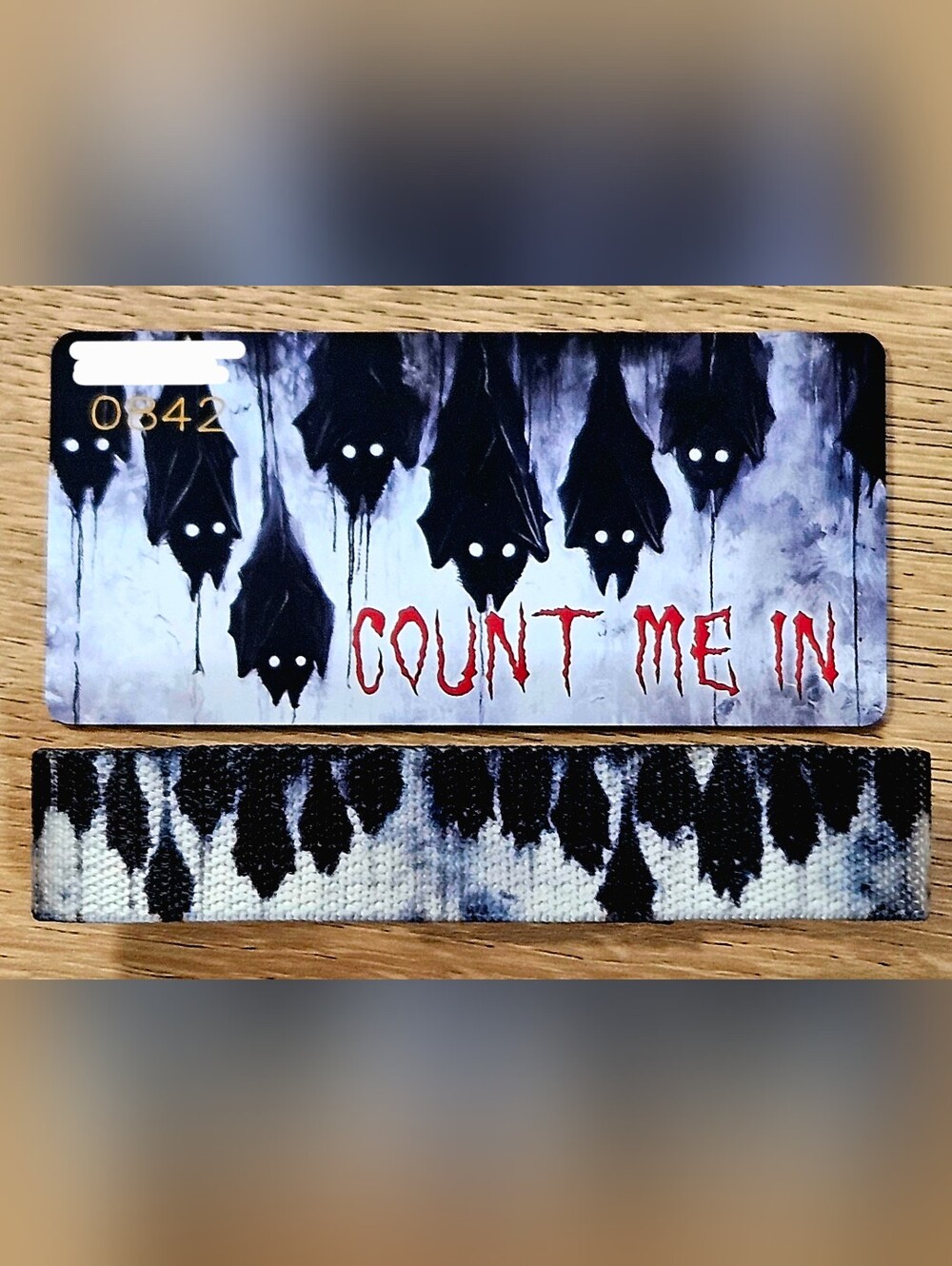 ZOX "Count Me In" #842 Coffin Zoxbox Glow in Dark H'ween collectible wristband
